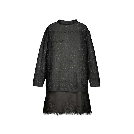 Vestido tricot encaje 7939 negro