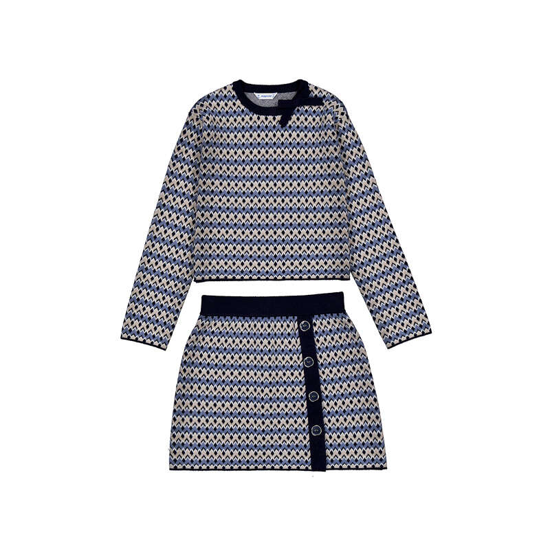 Conj. falda tricot jacquard 7945 noche