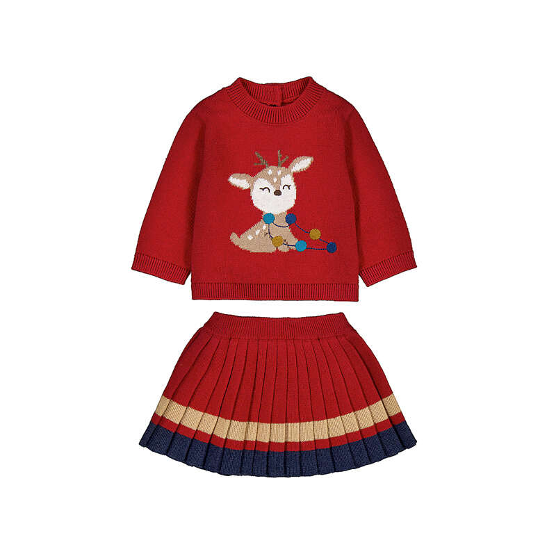 Conj. falda y jersey tricot 2829 red