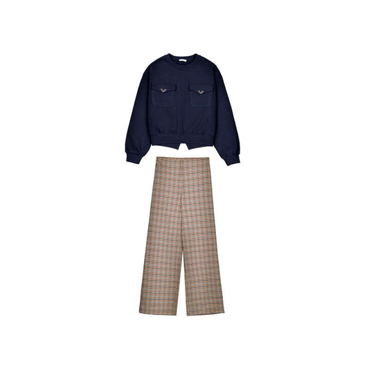 Conj. pantalon jacquard 7534 marino