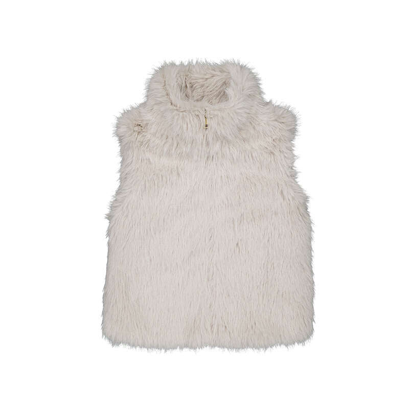 Chaleco pelo largo 7305 piedra