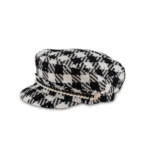 Gorra marinera tweed 5964 negro