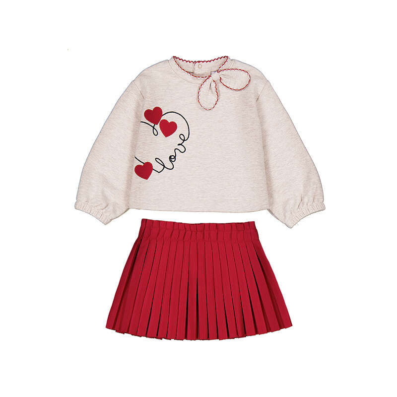 Conjunto falda sudadera 2951 rojo