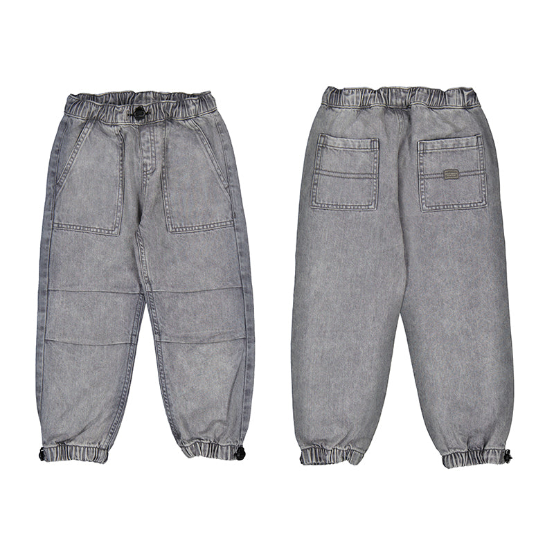 pantalon denim parachute 4560 gris acido