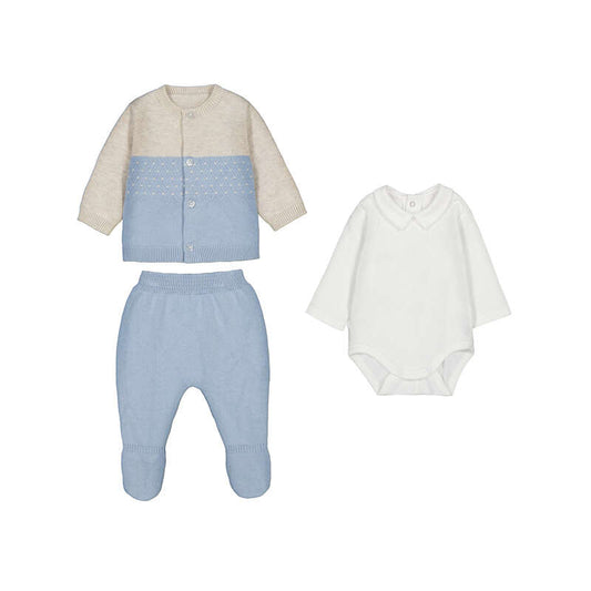 Conj. polaina 3 piezas tricot 2502 cielo
