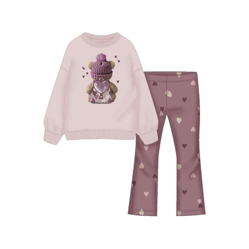Conj. leggings felpa estampada 4738 violrta