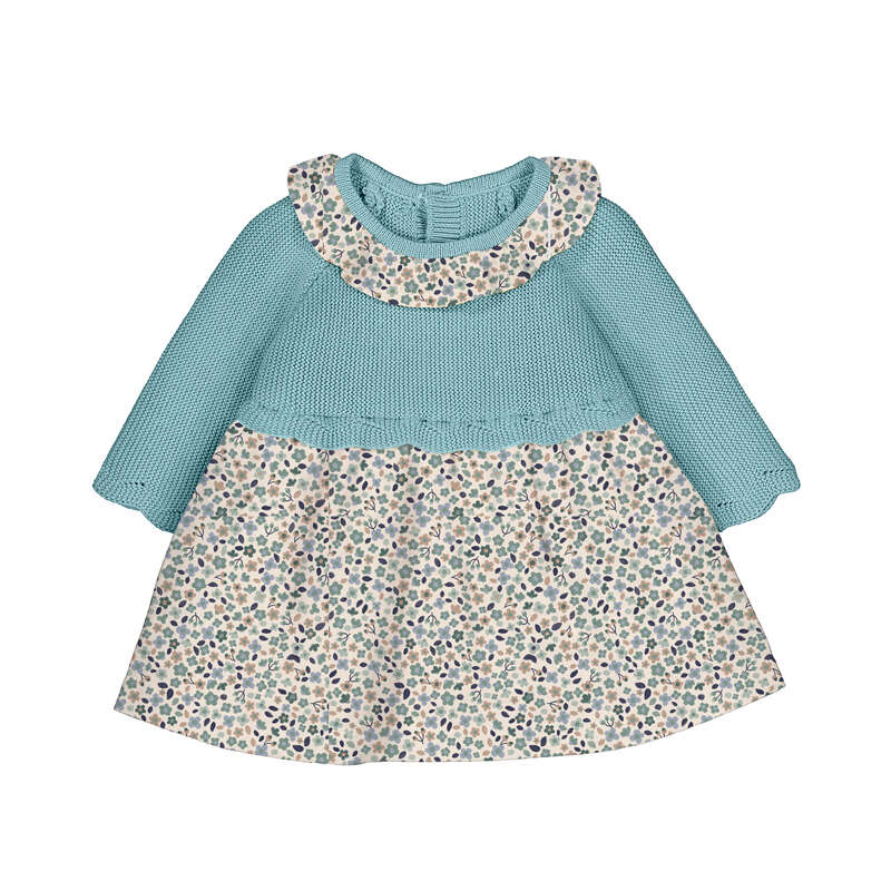 Vestido tricot combinado 2805 mineral