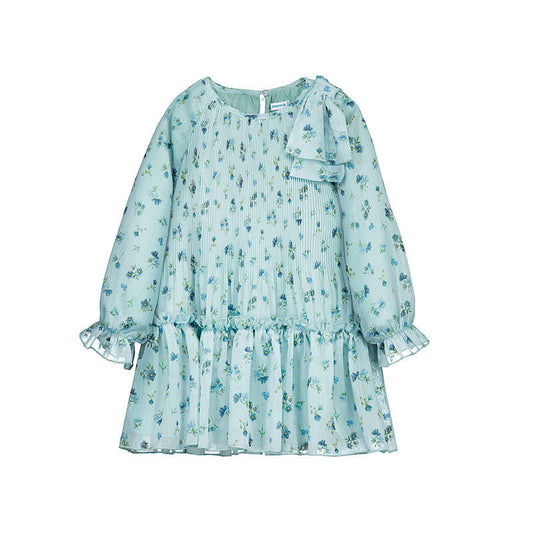 Vestido plisado estampa 4915 anis