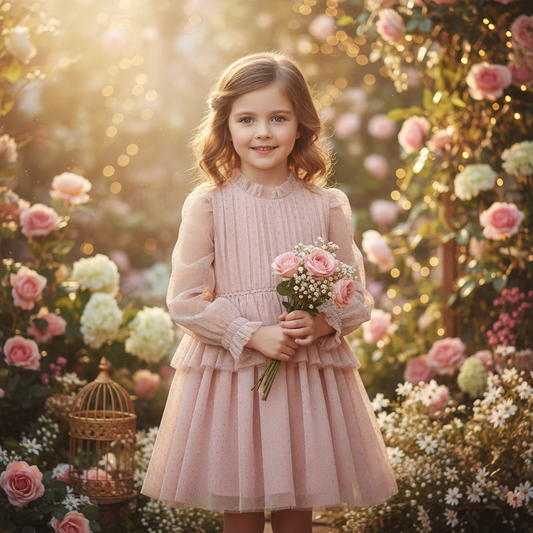 Vestido tul glitter 5532 Petalo