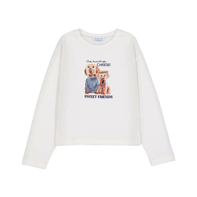Camiseta aplique serigrafiado 7001 nata