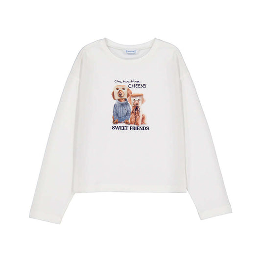 Camiseta aplique serigrafiado 7001 nata