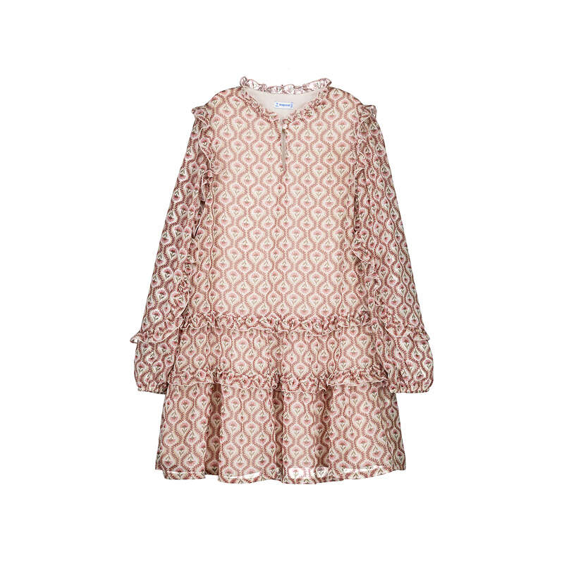 Vestido bambula estampado 7936 rosado