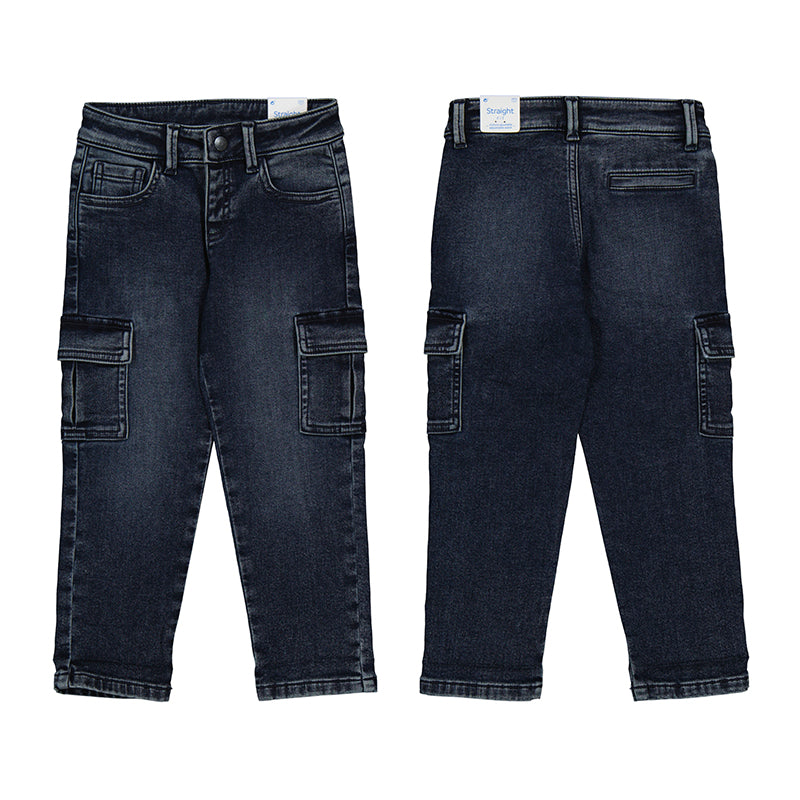pantalon soft denim cargo 4563 blue back