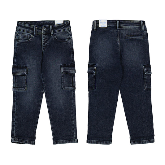 pantalon soft denim cargo 4563 blue back