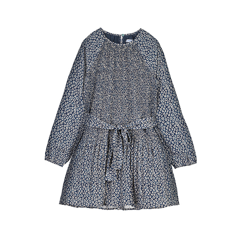 Vestido plisado estampado 7914 petroleo