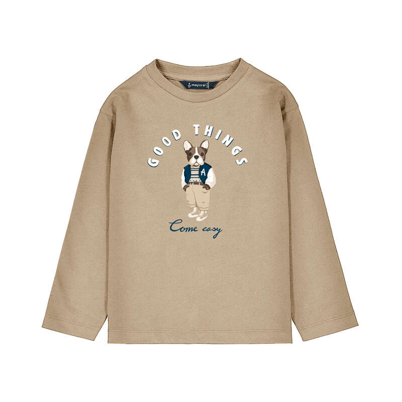 Camiseta m/l print perro 4021 avellana