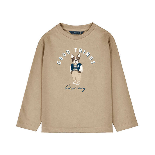 Camiseta m/l print perro 4021 avellana