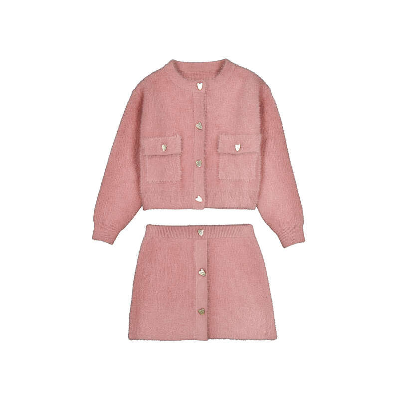 Conj. falda tricot pelo 4935 pastel