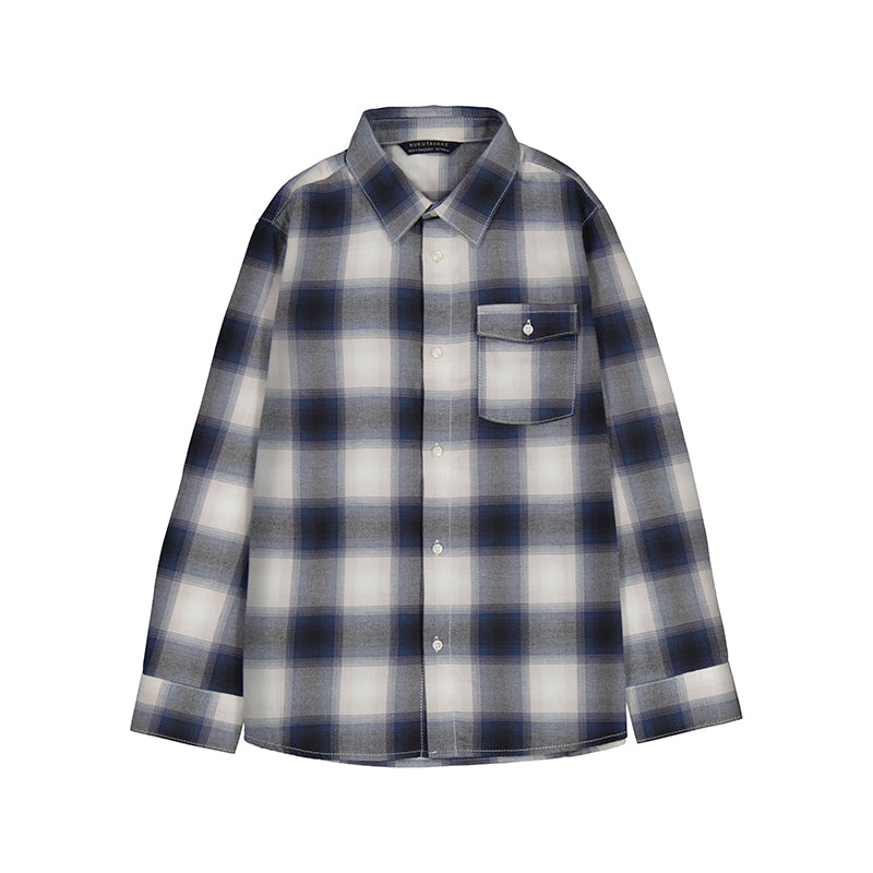 Camisa m/l cuadros franela 7108 gris