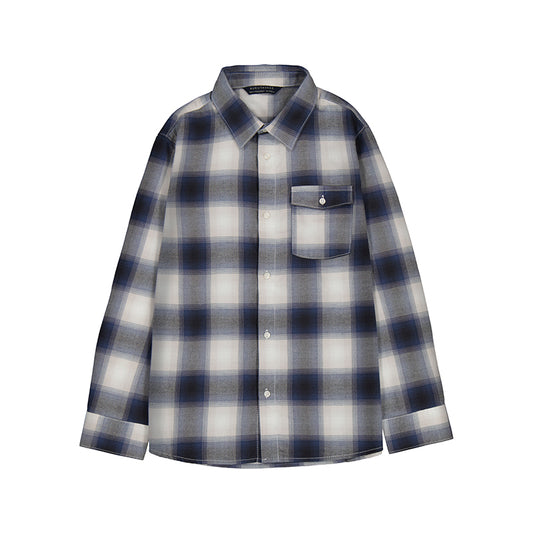 Camisa m/l cuadros franela 7108 gris