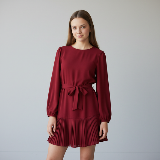 Vestido crepe 7908 rojo