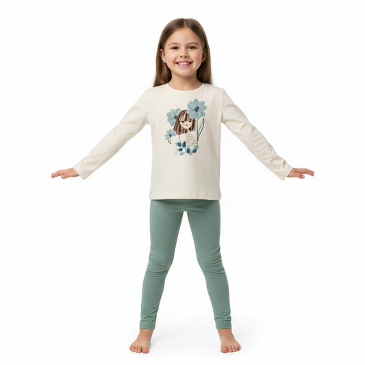 Conj. leggings 2 pantalones 4724 salvia