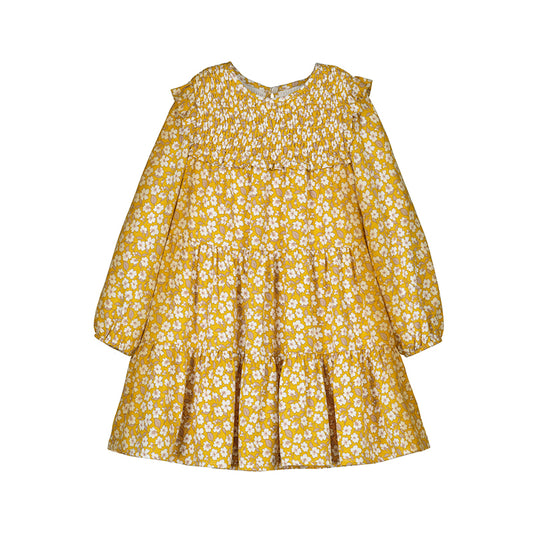 Vestido viella estampado 4912 mostaza