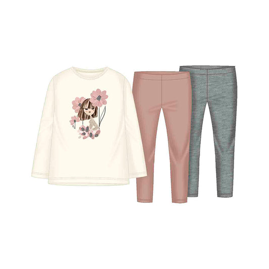 Conj. leggings 2 pantalones 4724 maquillaje