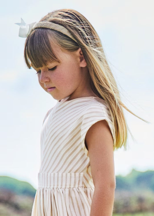 3931 Vestido de rayas beige