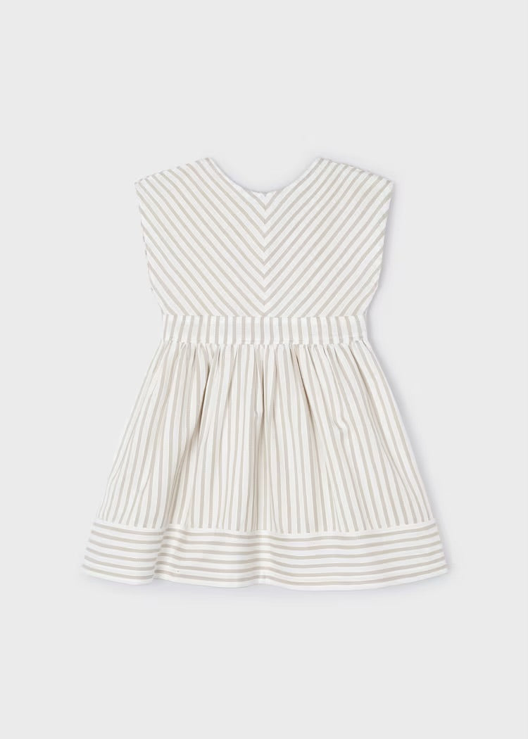 3931 Vestido de rayas beige