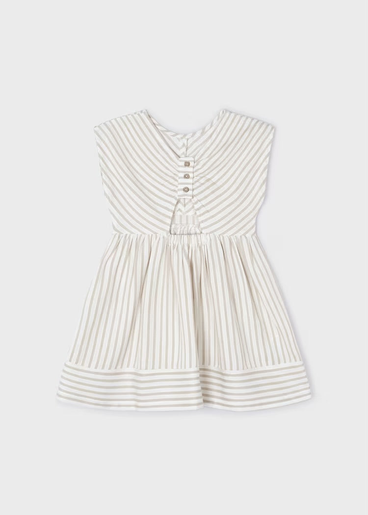 3931 Vestido de rayas beige