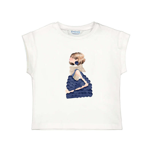 Conj.Camiseta 3005 porcelana y falda pantalón 4908 marino