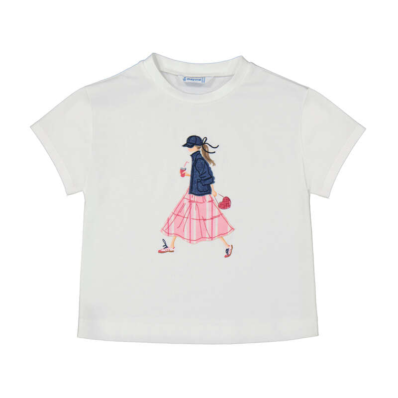 Conj. Camiseta 3011 blanco y pantalon 3588 pétalo