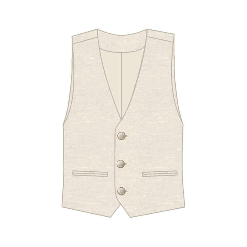 Conj.Chaleco lino 3379 avena cuadros y short 3201 avena cuadros