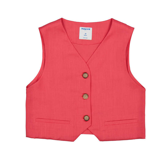 Conj.Chaleco 6355 coral y short 6201 coral