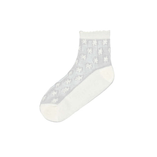 Calcetin flores 10186 crudo