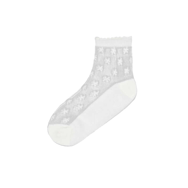 Calcetin flores 10186 blanco