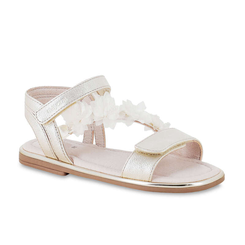 Sandalias flores 43734 45734 platino