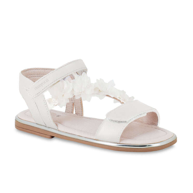 Sandalias flores 43734 45734 blanco