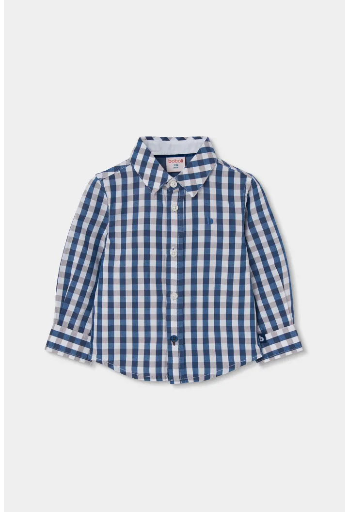 Camisa popelin cuadros para niño 814047 BOBOLI