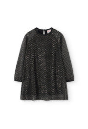 Vestido 729389 negro brillo boboli