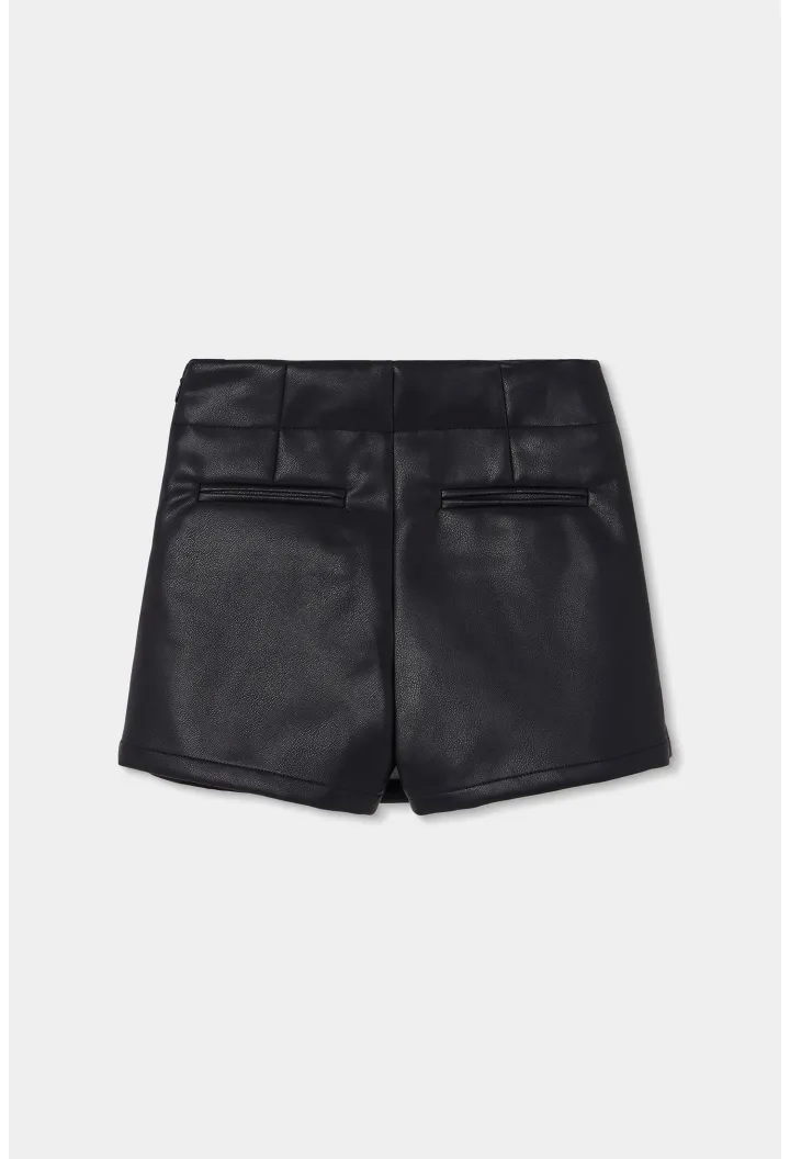 Falda short polipiel negro 774064 BOBOLI