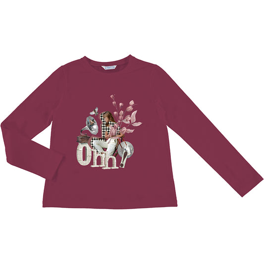 Camiseta m/l niña 7025  granate