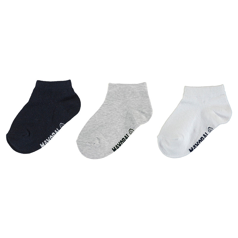 Set 3 calcetines cortos lisos 10230