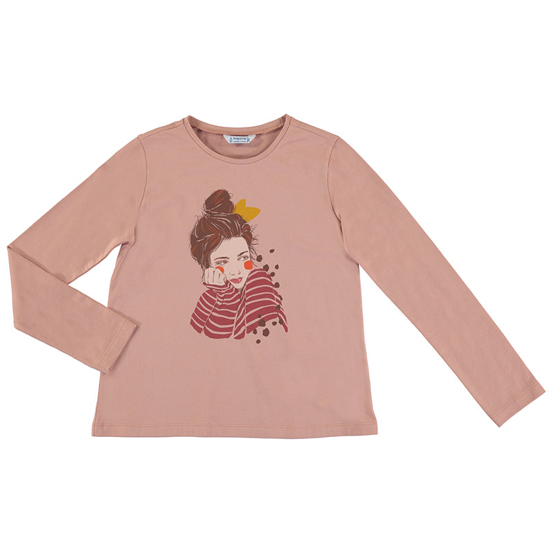 Camiseta m/l niña 7027 rosado