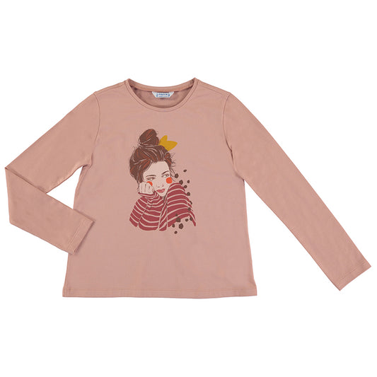 Camiseta m/l niña 7027 rosado