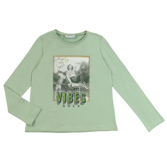 Camiseta m/l niña 7027 salvia