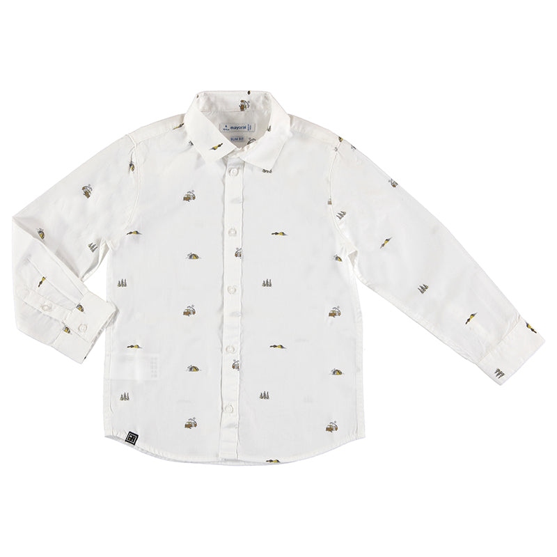 Camisa m/l estampada 4186 blanco