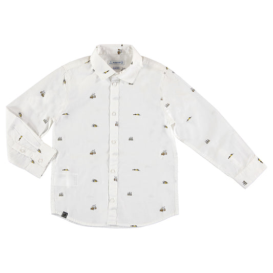 Camisa m/l estampada 4186 blanco
