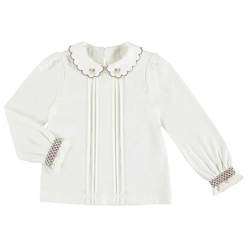 Blusa punto bordado 4190 crd-moka